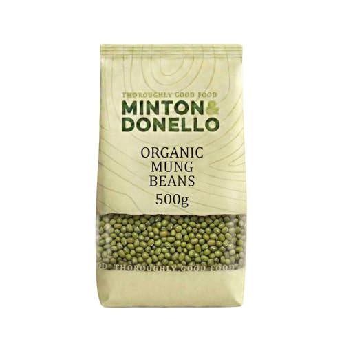 Minton & Donello Organic Mung Beans 500g – Versatile Green Gram for Soups, Curries & Salads, Naturally Protein-Rich, Wholesome Pantry Staple for Healthy Everyday Cooking