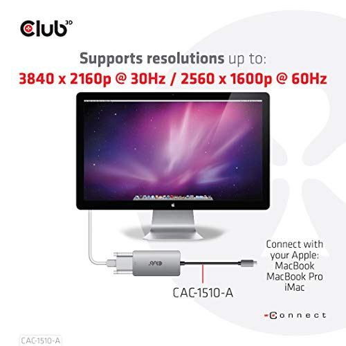 Club3d CAC-1510-A Adattatore Attivo da Usb 3.2 Gen1 Type-C a Dual Link DVI-D HDCP Off Versione S-B per Display Apple Cinema - 6