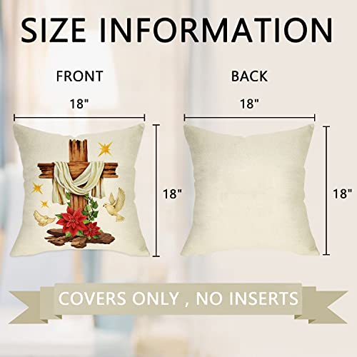 Ussap USSAP-284 Merry Christmas Nativity Religious Decorative Throw Pillow Cover Set Of 4 thumb #1