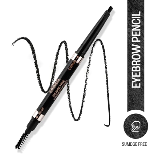 Image of INSIGHT Smudge Free Eyebrow Pencil with Spoolie | Matte Finish | Long Lasting & Waterproof | For Indian Skin Tones | 30gm | Shade: Black (Pack of 2)