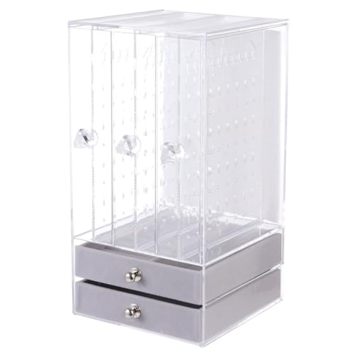Boîte de rangement transparente pour boucles d'oreilles acrylique SHINEOFI - 2