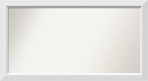 Amanti Art Espejo de baño blanco para sobre el fregadero, 24 x 44 pulgadas, espejo rectangular blanco blanco, marco de madera contemporáneo, grande