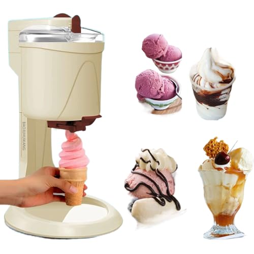 BAOJUHUIKANG 20W Desktop-Softeismaschine, 1000ML vollautomatische Mini-Frucht-Softeismaschine für Heimküchen, geeignet für Haushalte, Bars, Cafés und kleine Haushaltsgeräte