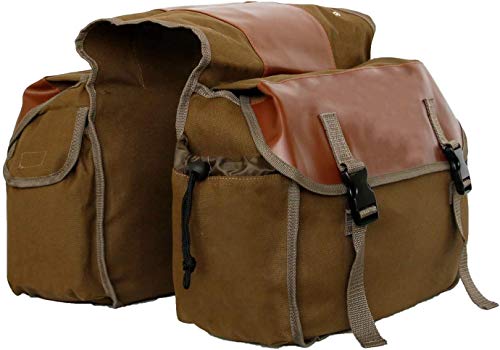 TentHome Sac de Vélo Rétro Sacoche de Porte-Bagages Sac Double de Siège Arrière pour Vélo Moto (Kaki)