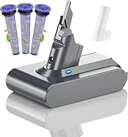 V7 6.0Ah Ersatzakku für Dyson V7 Animal, V7 Cord-Free, Extra, Fluffy, Mattress staubsauger, Motorhead, SV11, Trigger+ Pro Car+Boat Staubsauger +3Pcs Filter