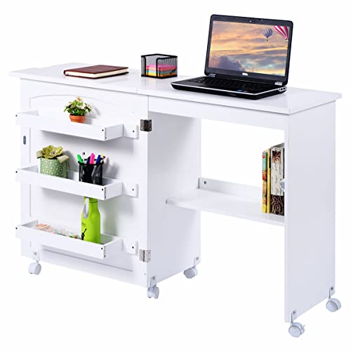 LIFEZEAL Mueble para máquina de Coser, Mesa Plegable de Costura, Armario de Madera con 3...