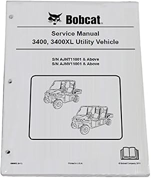 Bobcat 3400, 3400XL Utility Vehicle Workshop Repair Service Manual - Part Number # 6989602