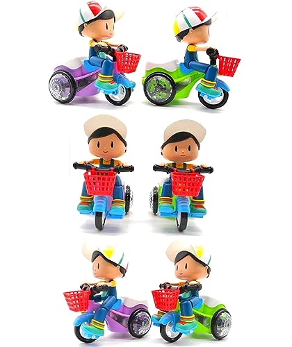 Brinquedo Musical Infantil Triciclo Empina Gira 360 Sons Luz Menino na Bike Divertido Que Empina