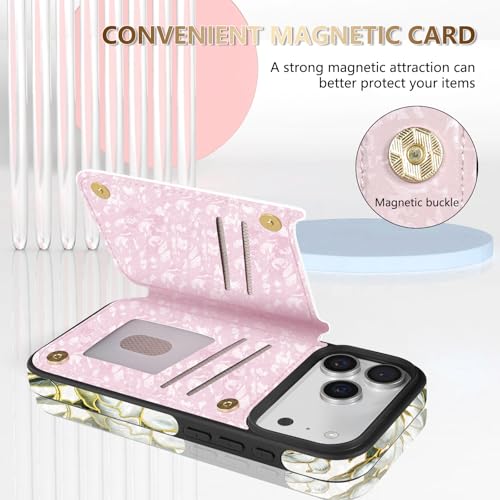 Étui portefeuille iPhone 17 Pro Max anti piratage RFID avec fermoir magnétique