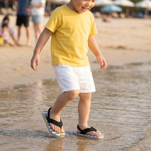 Image of Boys Girls Strap Flip Flops Sandals Cute Cartoon Unicorn Shark Toddler Flip Flop Kids Pool Beach Flat Slide Summer Water Shoes