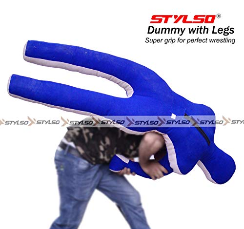 Stylso Wrestling Dummy Grappling Dummies - Bjj Dummy Judo Karate Jiu Jitsu Practice Dummy - Un-Filled (Blue, 5Ft / 60 Inches) #TOP2