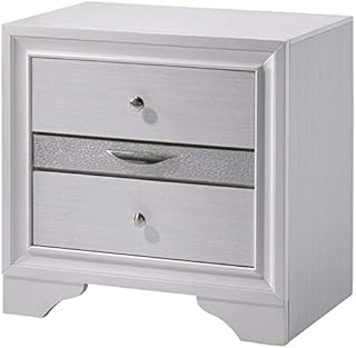 Furniture of America Laren Contemporary Solid Wood 3-Drawer Nightstand in White
