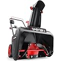 AMERISUN 21-Inch Electric Snow Blower, 15 Amp Corded Snow Thrower with LED Headlight, 180° Adjustable Chute, Rubber Auger, 30-Foot Snow Throw Distance for Driveways, Sidewalks, Walkways & Patios
