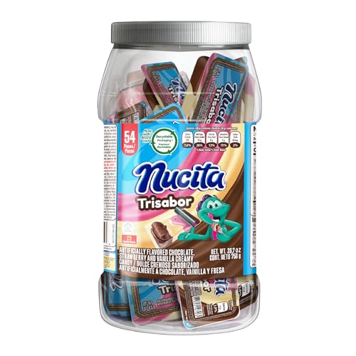 Nucita Trisabor Jar, Chocolate, Vanilla & Strawberry Flavors, 54 Ct Jar, 26.7 oz