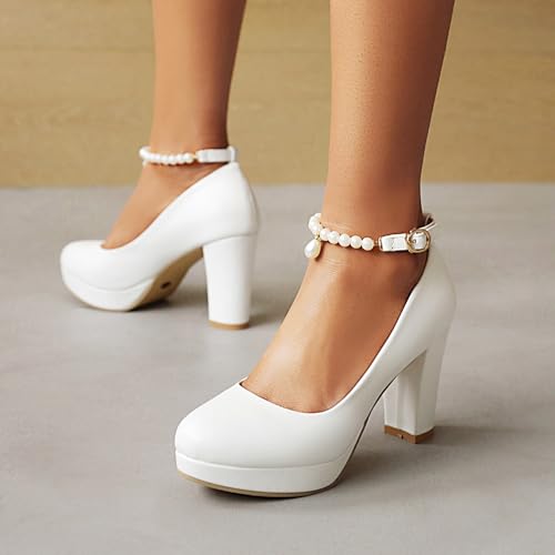 Gicoiz Platform High Heels Women Round Toe Wedding Pumps2