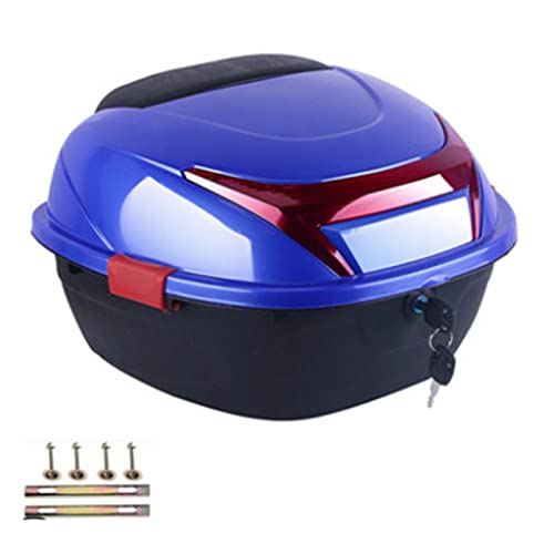 Motorcycle Trunk PP Motorcycle Tail Bag Motorcycle Top Case Large Capacity Motorbike Helmet Storage Bags Universal Tour Tail Box for Electromobile(Blue)