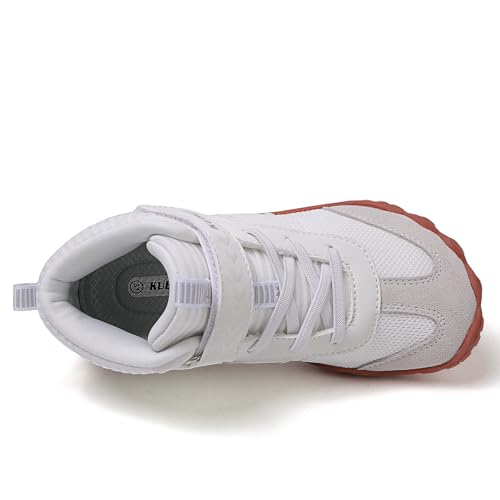 Image of KUBUA Kids High Top Barefoot Shoes Boys Girls Minimalist Zero Drop Sneakers | Wide Toe Box, Padded Collar for Ankle Support, Non-Slip, Hiking, Tennis, Walking, School, Wrestling, Gym, Little Kid, Big Kid