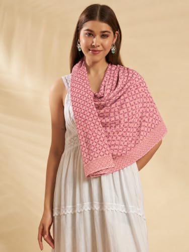Image of Ravaiyaa - Attitude is everything Sanganer Hand Block Printed Scarves Pure Cotton Scarf Square Hijab Dupatta 40 inch X 40 inch Inch
