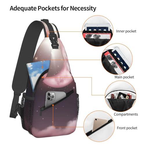 Bolso cruzado estilo Moon Stars para hombre y mujer miniatura 4