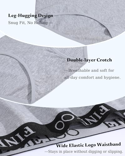 FINETOO Womens Underwear High Waisted Cotton Underwear for Women Soft Panties for Women Full Coverage Briefs 5 Pack3