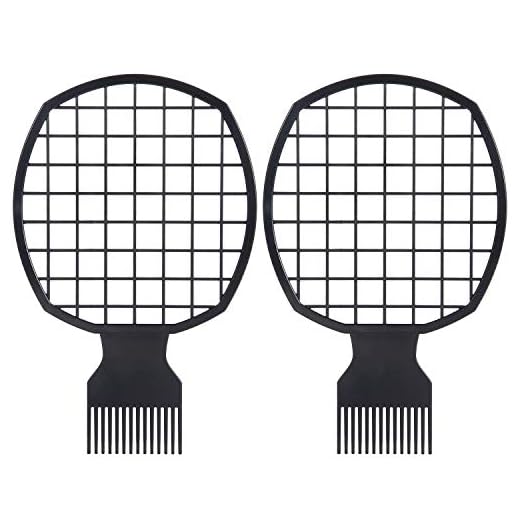 Leinuosen 2 Pieces Twist Comb Curl Comb Twist Brush Afro Curl Comb Twist Hair Coils Comb Tool for Natural Hair (Black)