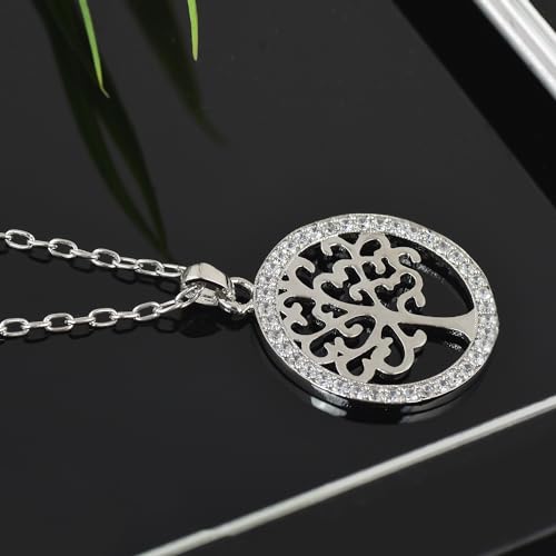 Image of LMDPRAJAPATIS 925 Sterling Silver Tree of Life Silver Pendant /Necklace For with Link Chain For Women And Girls(Silver)
