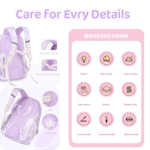 VIDOSCLA Kawaii School Bag for Girls Cute Girls School Backpack Elementary Students Book Bag for Kids - Image 4