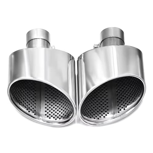 Boquilla de tubo de escape look RS pulida en plata con punta ovalada de alta elegancia