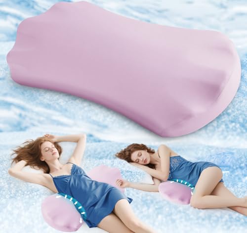 Lumbar Support Pillow for Sleeping – Memory Foam Lower Back Pillow for Bed for Back Pain Relief - Ergonomic Support for Side & Back Sleepers-Bed Rest Pillow for Car, Sofa with Cooling Cover, Pink