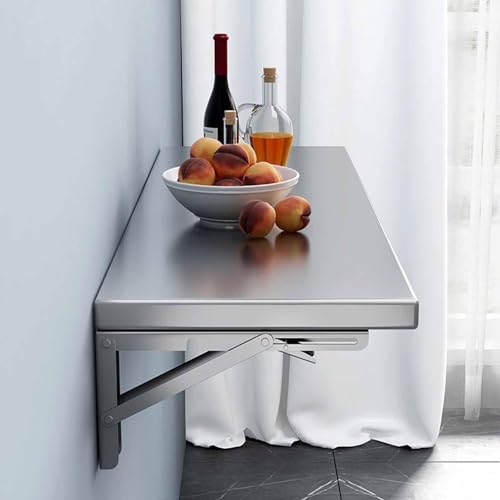 Table murale pliable en acier inoxydable idéale pour optimiser votre petit balcon urbain - 3