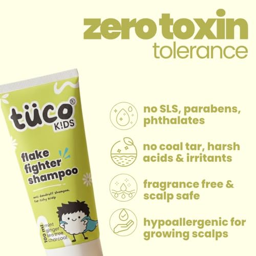 Image of TuCo Kids Flake Fighter Anti Dandruff Shampoo | Dry & Itchy Scalp | Paraben & SLS Free |100ml (pack of 1)