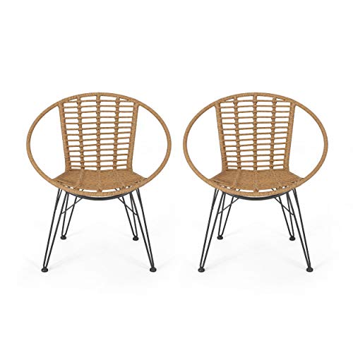 Great-Deal-Furniture-Winnie-Outdoor-Wicker-Dining-Chairs-Set-of-2-Light-Brown-and-Black 41SYn64N6GL
