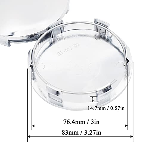 Rhinotuning 83Mm(3.27In)/76.4Mm(3In) Chrome Silver Abs Car Wheel Center Hub Caps Replace #88963143#9595891#9595759#9596403#19333200 Suburban 2001-2017 4Pcs #TOP1