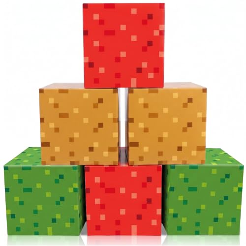 Image of MinFyberd Pixel Large Gift Boxes Pixel Party Decorations Video Game Favor Treat Paper Box Mining Gaming Party Centerpieces Boxes for Boys Girls Kids Teenagers Birthday Supplies
