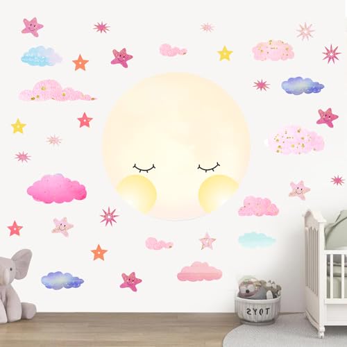 Vinilos decorativos de estrellas y nubes para pared miniatura 2