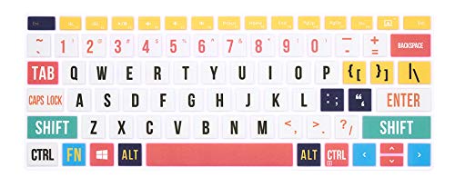 HRH Silicone Keyboard Cover Skin for Microsoft Surface Laptop 3 13.5" and 15" 2019/Surface Book 3 13.5" and 15"/Surface Book 2 13.5&15 inch/Surface Laptop 2017/Laptop 2 2018,Creative Rainbow Font