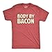 Mens Body By Bacon T Shirt Funny Bacon Eating Shirt Lover Gift for Dad Grilling Funny T Shirts Food Apparel for Men Cool Fitness Short Sleeve Novelty Tees Red L