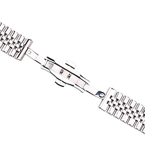 Bracelet montre acier inoxydable massif argent poli pour montre de luxe - 6