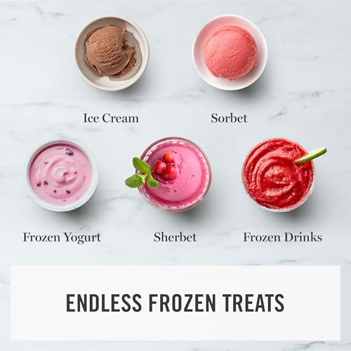 Image of Martha Stewart Ice Cream Maker, 2 Quart Double-Insulated Freezer Bowl, Sorbet & Frozen Yogurt, Ready in 20 Minutes, Mix-Ins Chute, Easy to Clean, Linen Cream