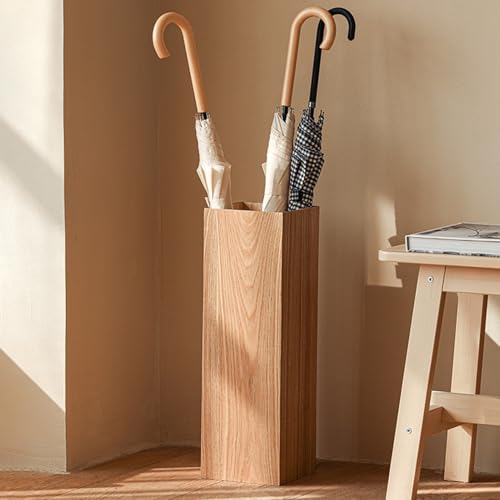 Porte-parapluies bois naturel et support de cannes vintage 16x16x50