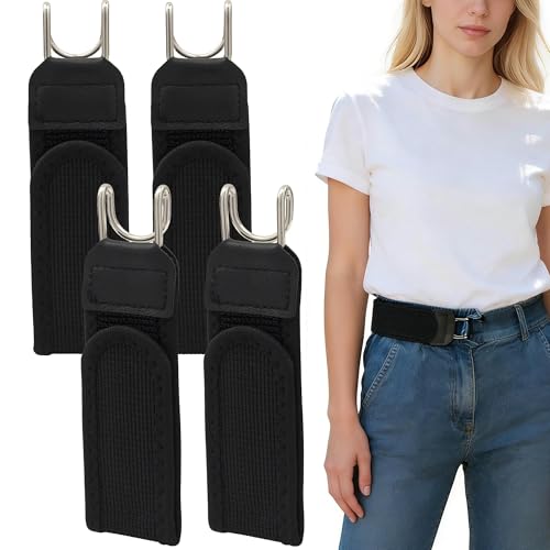 Image of 4PCS No Buckle Belt for Men, Buckle Less Belt for Men, Elastic Belt for Men Adjustable Stretch Waistband for Work, Casual, or Outdoor Use (bkack)