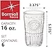Bormioli Rocco Romantic Set Of 6 Cooler Glasses, 16 Oz. Clear Crystal Glass, Made In Italy.