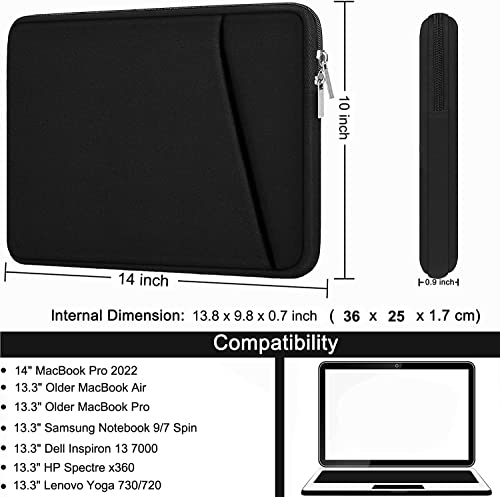 Image of Laptop Case 13 Inch, Upgrade 14 inch Laptop Cover for Apple MacBook Pro | Laptop Sleeve, Durable Notebook Cover Shockproof Protective Bag Compatible with MacBook Air /Pro Retina 13.3 Inch, Black