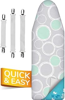 Super Soft 5 Layer Turbo Ironing Board Covers 135 x 45 - 50% faster with High Speed Steam Reflection, Made in Germany, 100% Cotton Top, 140 x 40, 5 sizes, XXL for Dimensions 130-140 x 38-45 cm