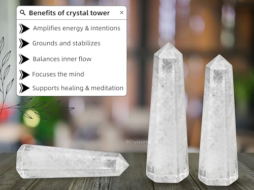 Image of Certified Clear Quartz Crystal Tower Obelisk Point For Chakra