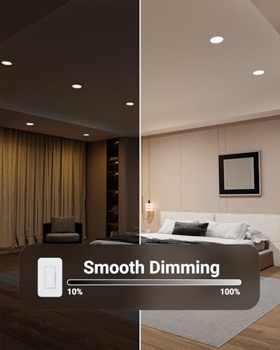 Image of Sunco Recessed Lighting 6 Inch LED, Canless Ceiling Lights Slim with Junction Box, 1200 LM, 14W (100W Equivalent), 5000K Daylight, Dimmable, Wafer Thin, 50000 Lifetime Hours ETL 2 Pack