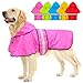 Dolitego 犬用レインコート- 防水調節可能な反射型犬用レインコートジャケット, 小型犬中型犬大型犬 軽量 通気性 ポンチョスリッカー 帽子付 散歩用 着脱簡単 梅雨対策 犬用防水服