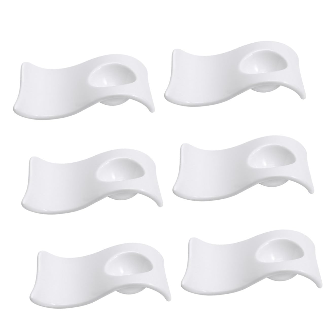 Gatuida 6 Coquetiers en Céramique Blancs Pratiques et Élégants, Faciles à Nettoyer, Petit-déjeuner Présentation Moderne des Œufs