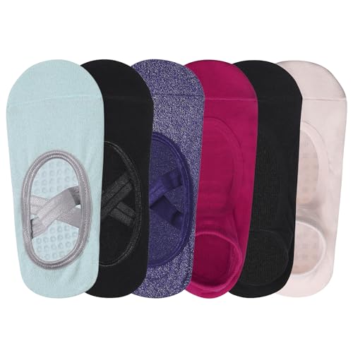 Image of Mint & Oak Pilates Socks with Grips for Women, Ankle Length Non-Slip Yoga Socks, Cotton Ideal For Yoga, Pilates, Gym, Workout, Cute Women's Gift -Set of 3