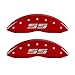 MGP Caliper Covers 14238FSS3RD Red Powder Coat Finish Front Caliper Cover, Set of 2 (Silverado style/SS, Silver Characters, Engraved)